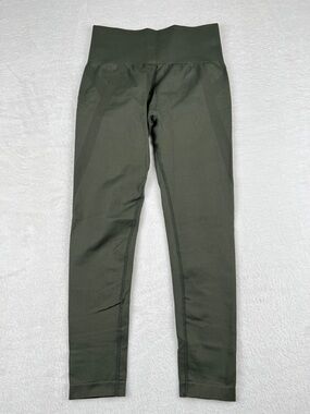Halara OneForm Seamless Flow High Waisted Ruched 7/8 Leggings Green L